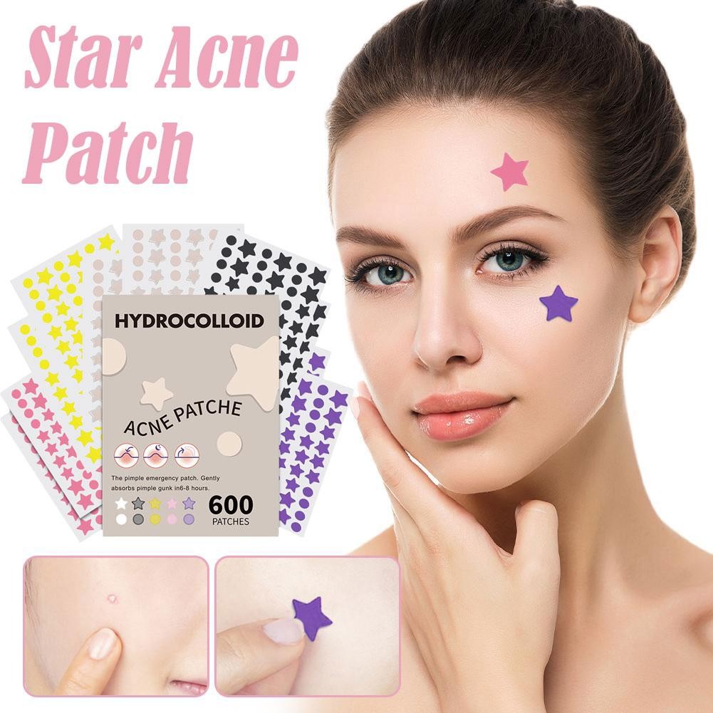 600Pcs/Set Star Pimple Patch Acne Colorful Invisible Acne H2B3 Skin Removal A8Z9
