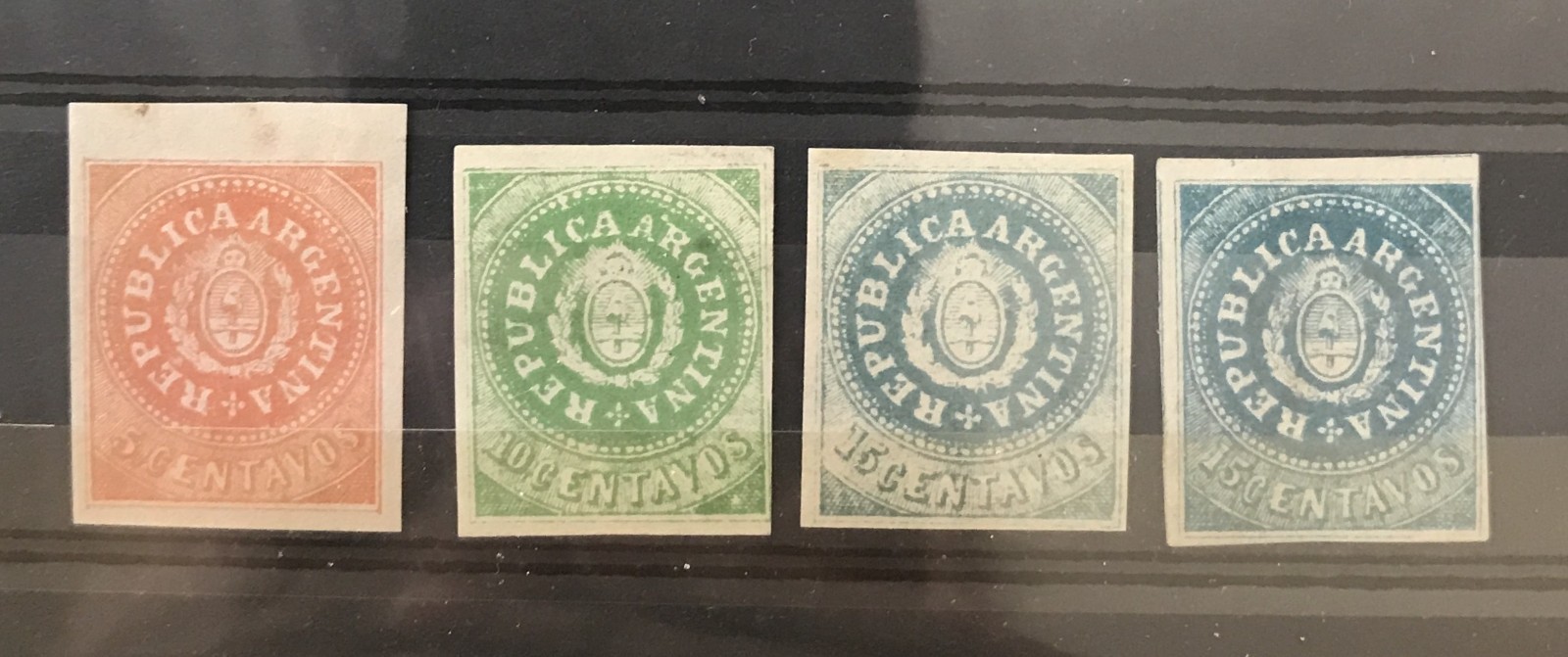 ARGENTINA - 1862 IMPERF FORGERIES - STAMPED F ON REVERSE