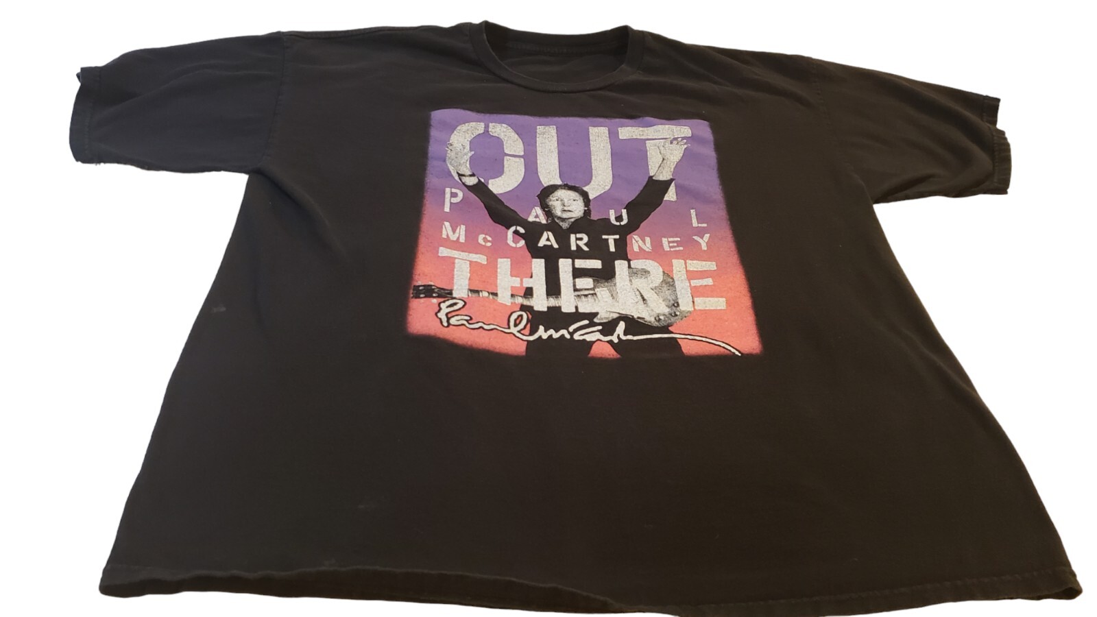 2014 Paul McCartney Out There Concert Tour Shirt Adult Black Cotton Black XL **