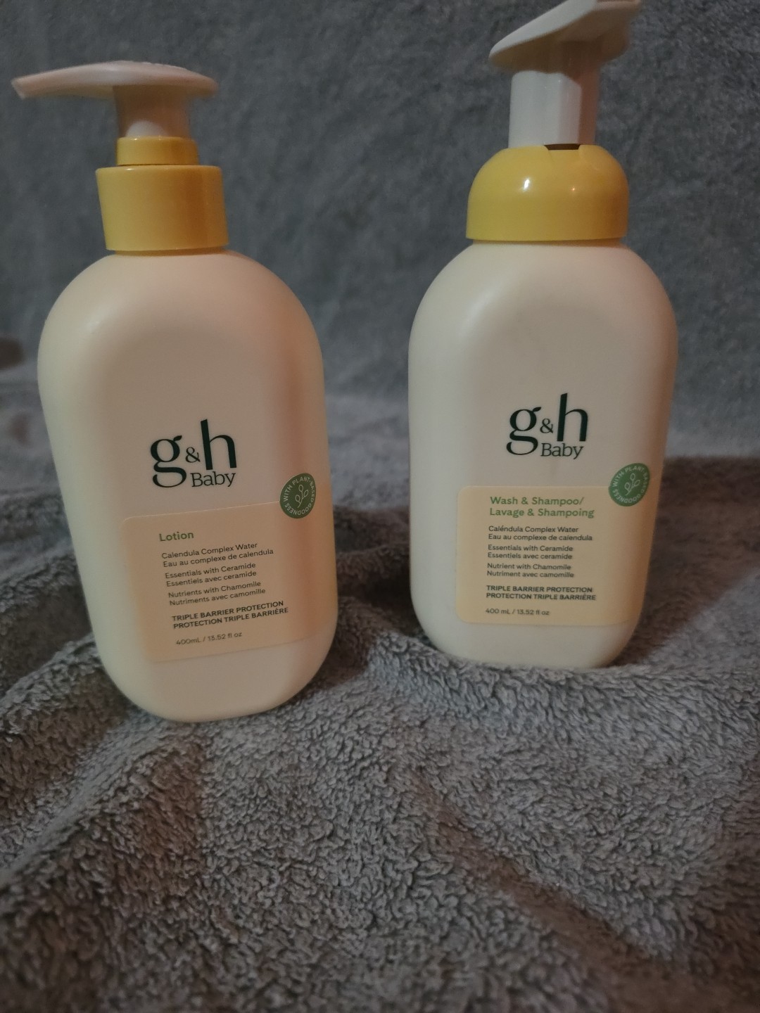 G & H Baby Wash & Shampoo And Lotion Set Plant Based 400mL / 13.52 Fl. oz Bottle
