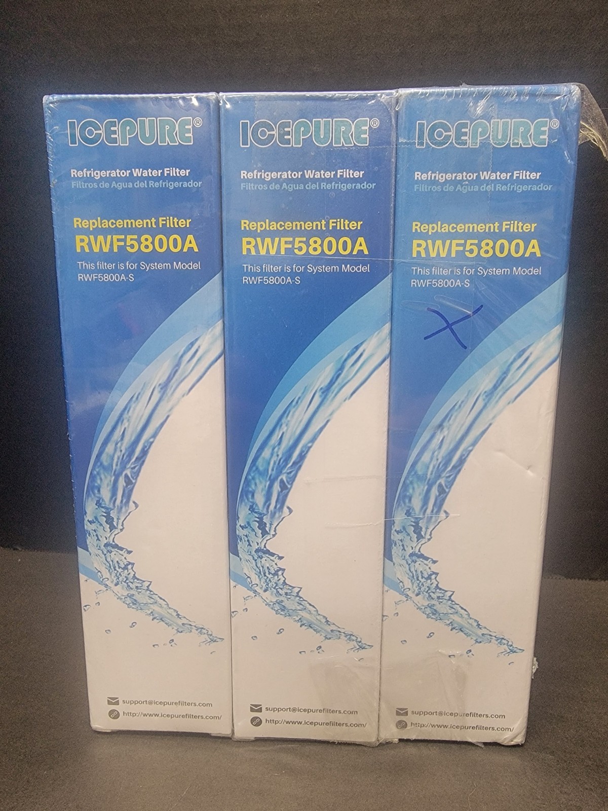 3 PACK ICEPURE Refrigerator Water Filter RWF0500A - New Sealed 