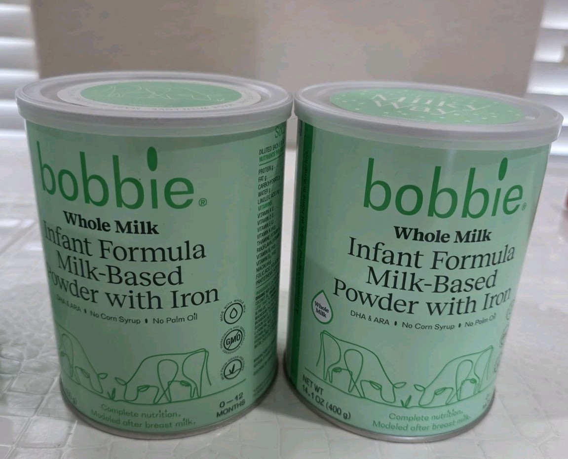 2 Bobbie Organic Infant Formula Milk Based Powder w Iron 14.1 oz EXP 8/26