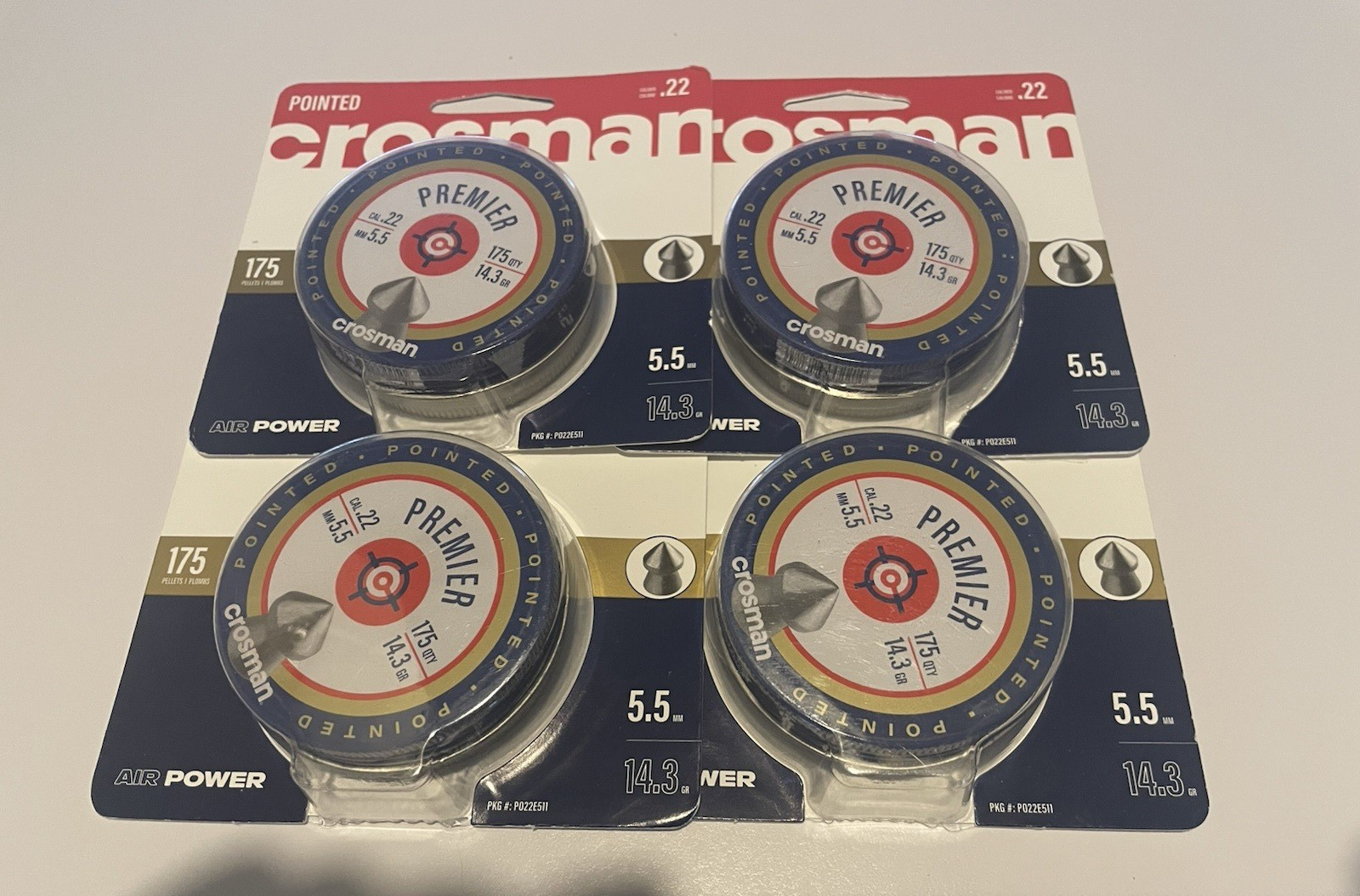 Crossman Pointed .22 Pellet 175 Count 14.3gr. 4 PK