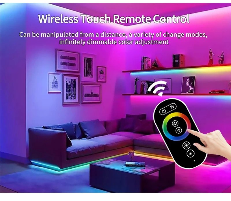 Wireless Touch RGB Controller for LED Strips with 6 Key Remote Control