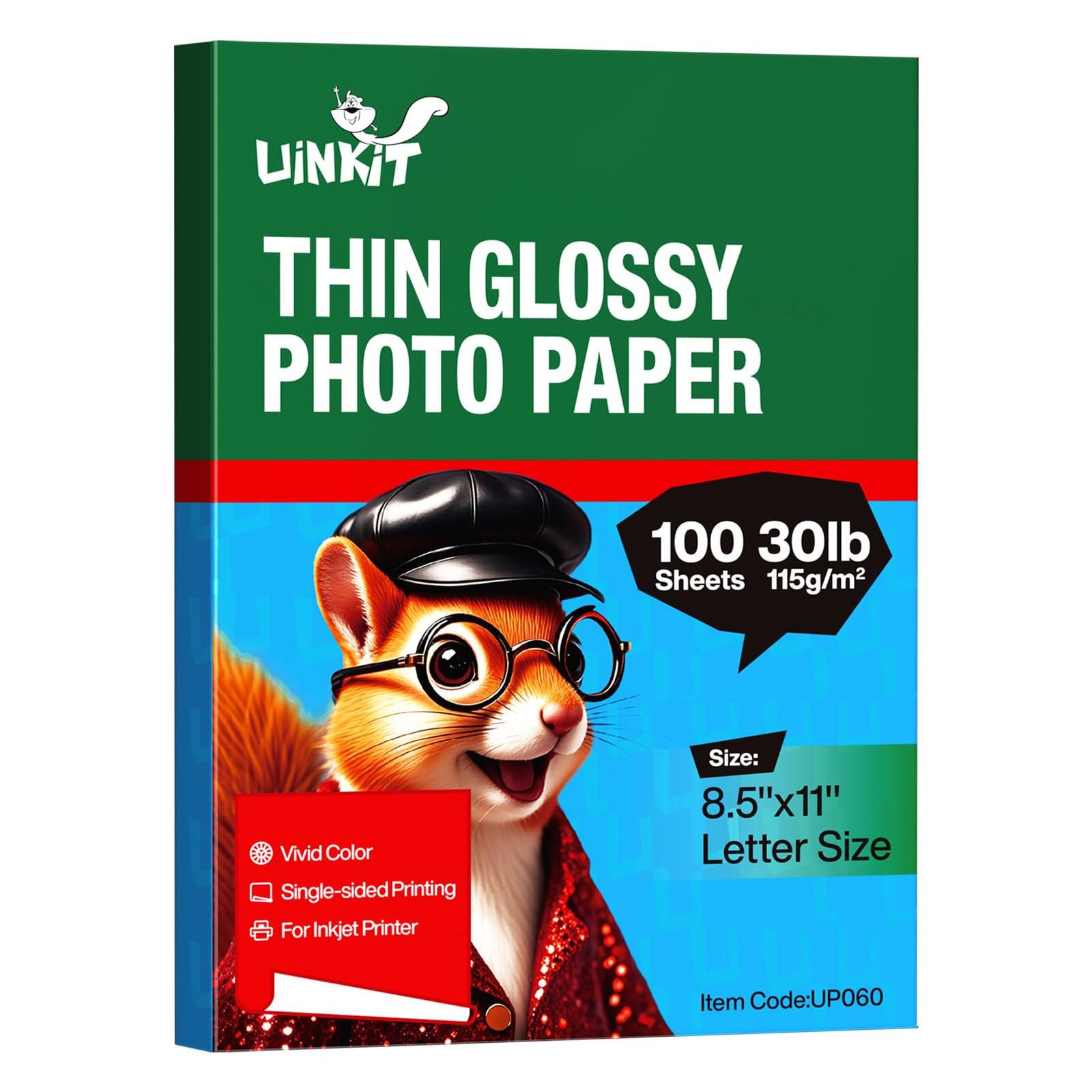 Uinkit 100 sheets 115gsm Photo Paper 30lb Very Thin Flyer 8.5x11x100, white 