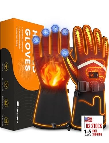 Heated Gloves for Men and Women, Rechargeable Hand Warmers with X-Large