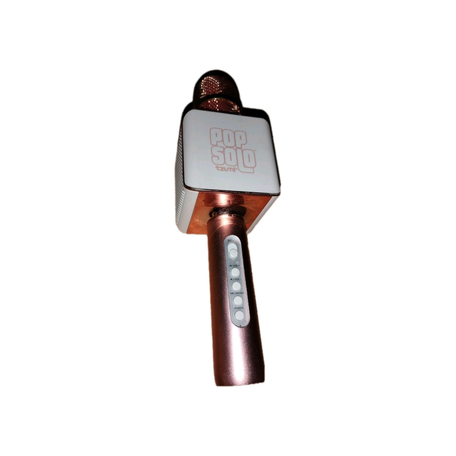 Pop Solo Wireless Bluetooth Karaoke Microphone & Speaker Tzumi Rose Gold No Box