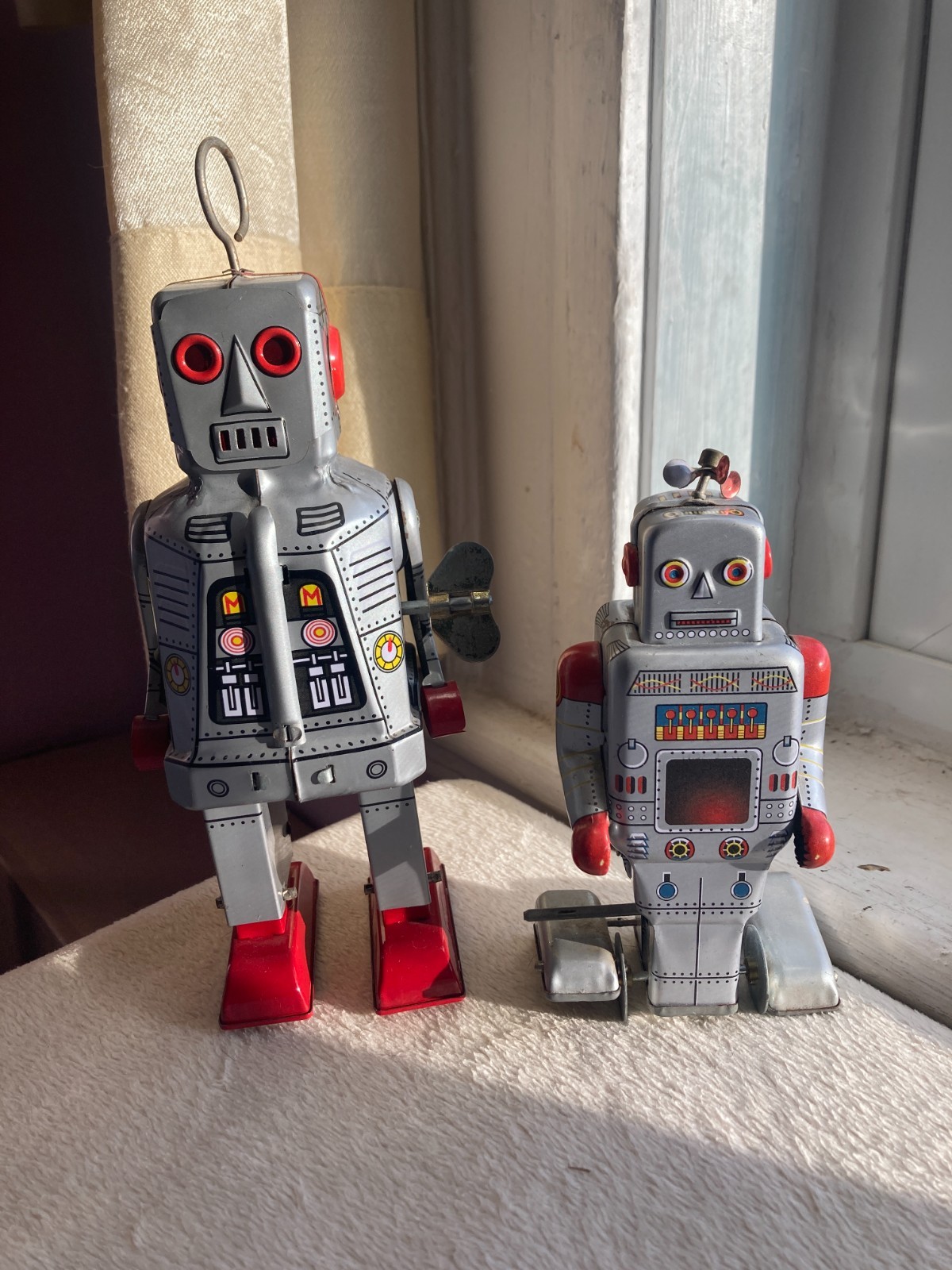 Sparky Space Robot Wind up and Weatherman Robot Schylling COMBO++