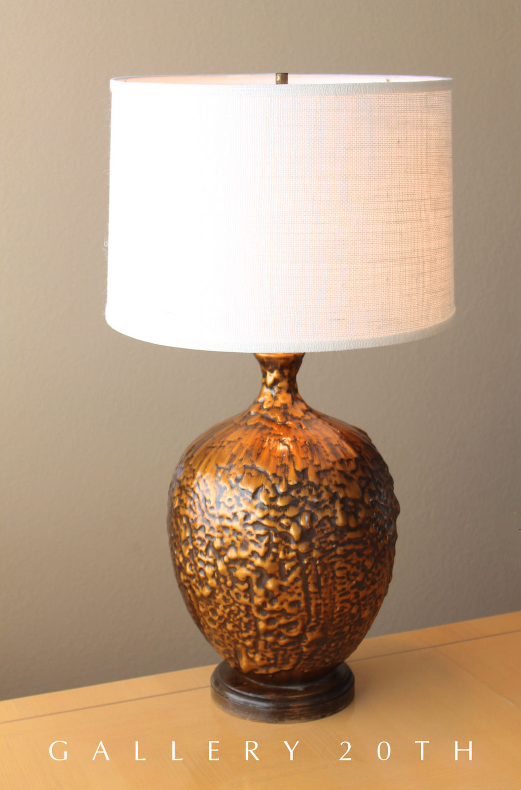 BRUTALIST! CALIF. MODERN COPPER TABLE LAMP! VTG 50S 60S DRIP ATOMIC MID CENTURY