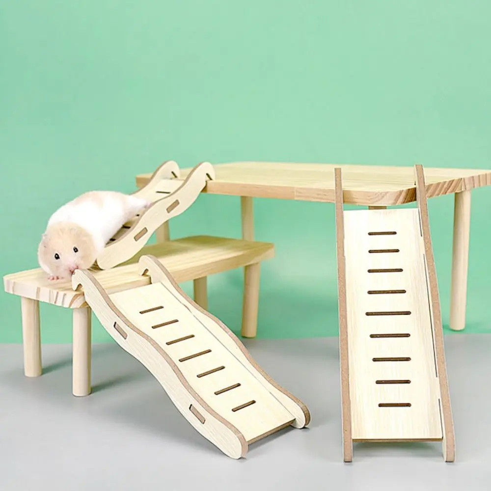 Wooden Hamster Ladder Suspension Bridge Small Pet Wood Ladder Gerbil Hideout Woo