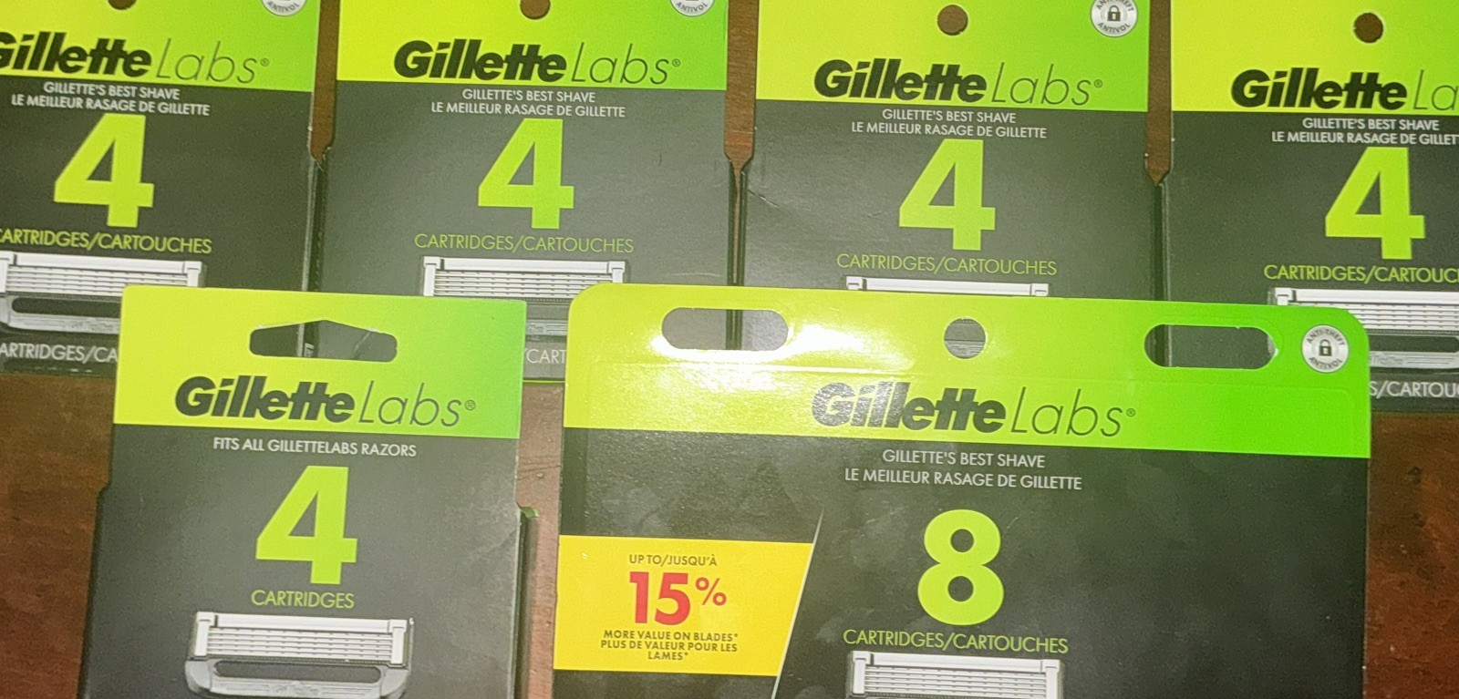 (LOT OF 6X) Gillette Labs Exfoliating Bar Razor Blade Refills - 28 Cartridges
