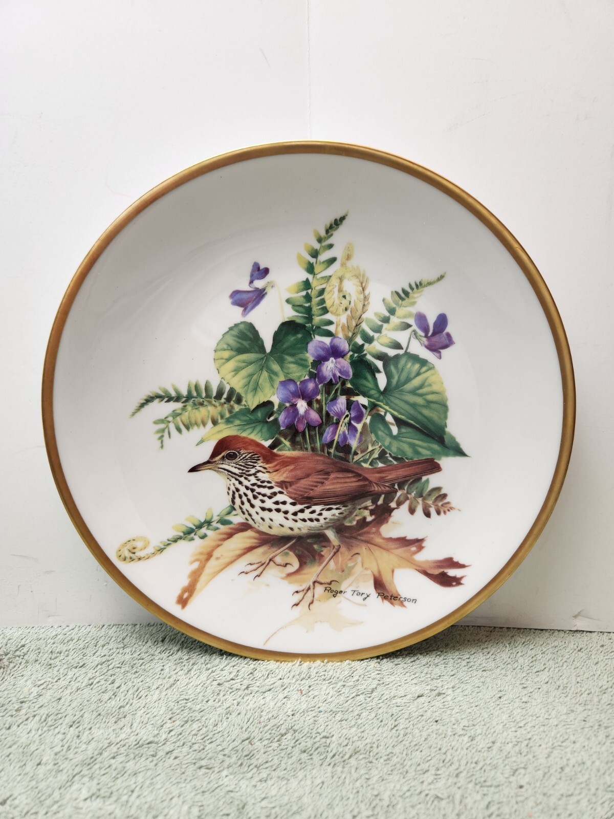 The Songbirds of Roger Tory Peterson ~ Wood Thrush ~ Porcelain Plate 1981