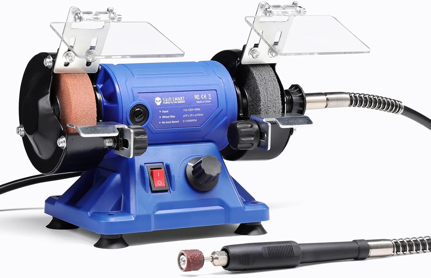 Mini Bench Grinder & Polisher 3-inch Table Grinder W/ Variable Speed Jewelry