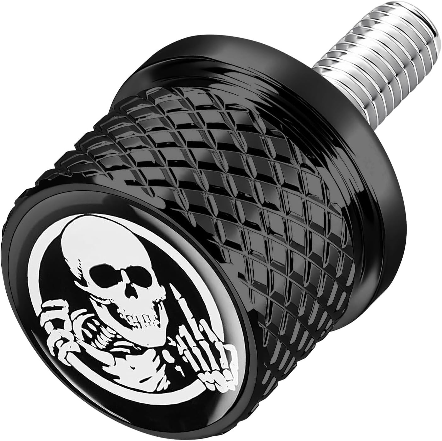 Black Stainless Knurled Fender Rear Seat Bolt Screw Compatible with All Black