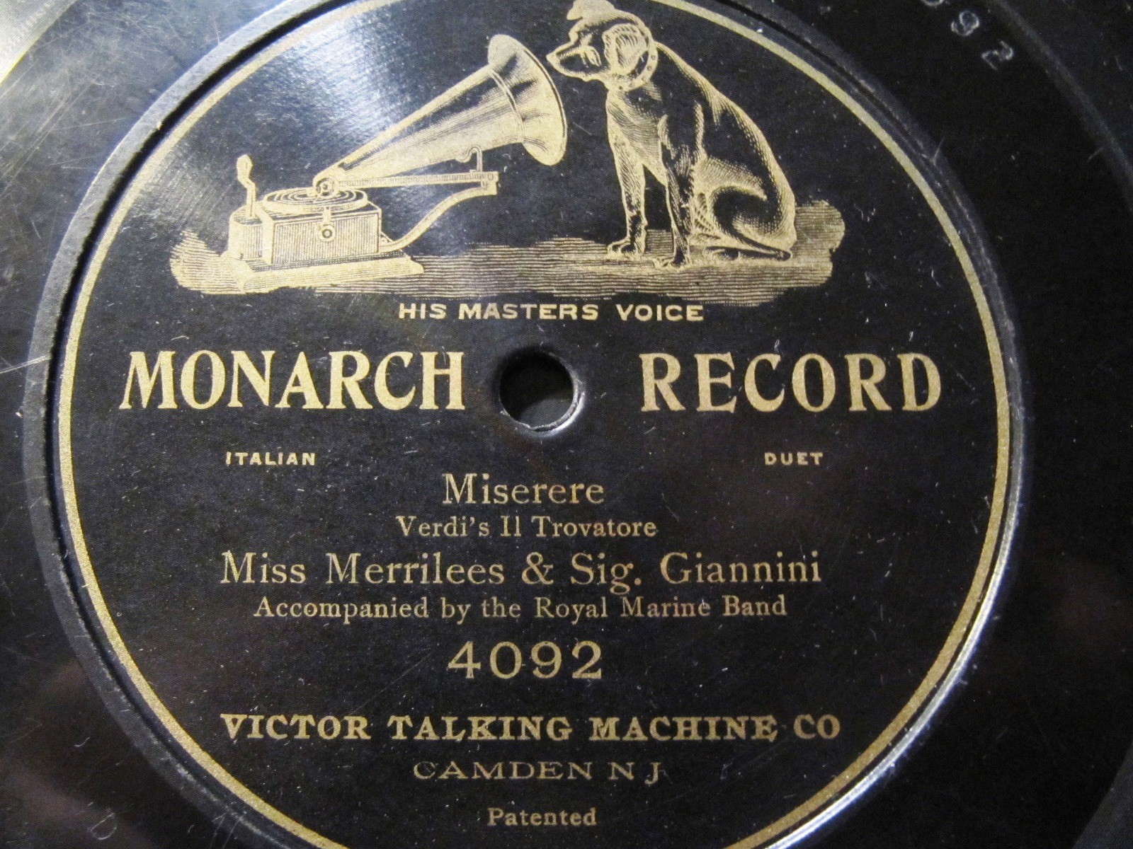 1904 Giuseppe Creatore ROYAL MARINE BAND of ITALY Giannini Merrilees Victor 4092