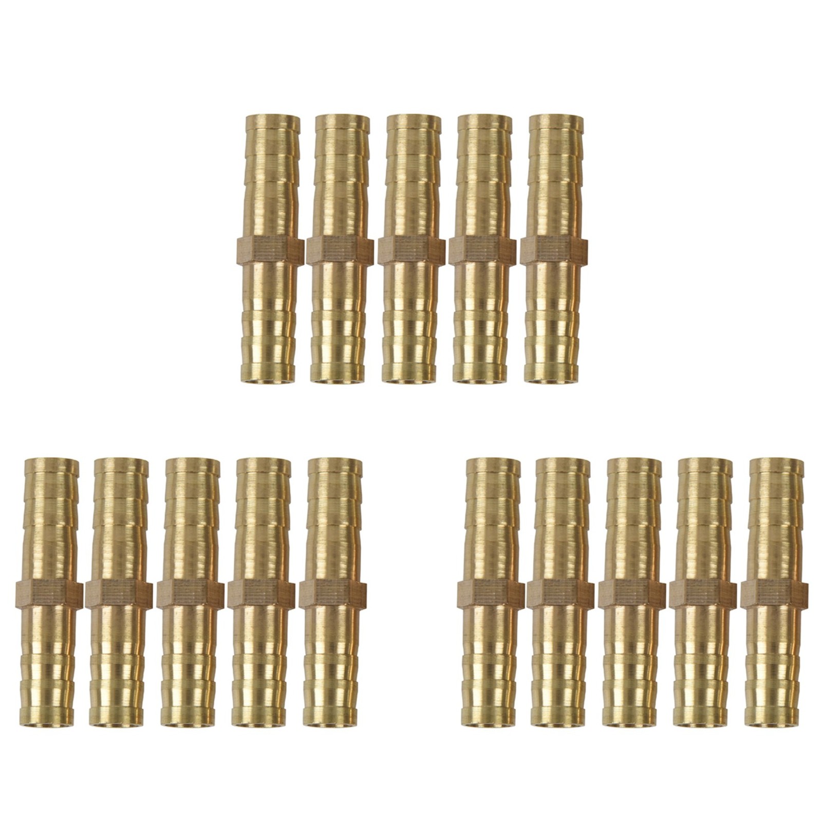 15Pcs 8mm Inner Dia Air Gas Straight Hose Pipe Barb Coupler I3O66037