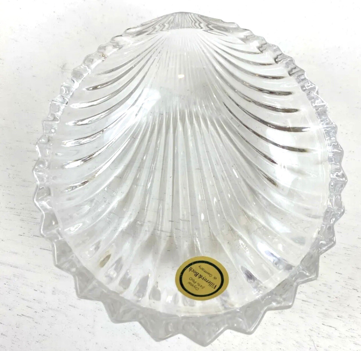 Villeroy and Boch Crystal Scallop Shell Dish Made in Germany NWT