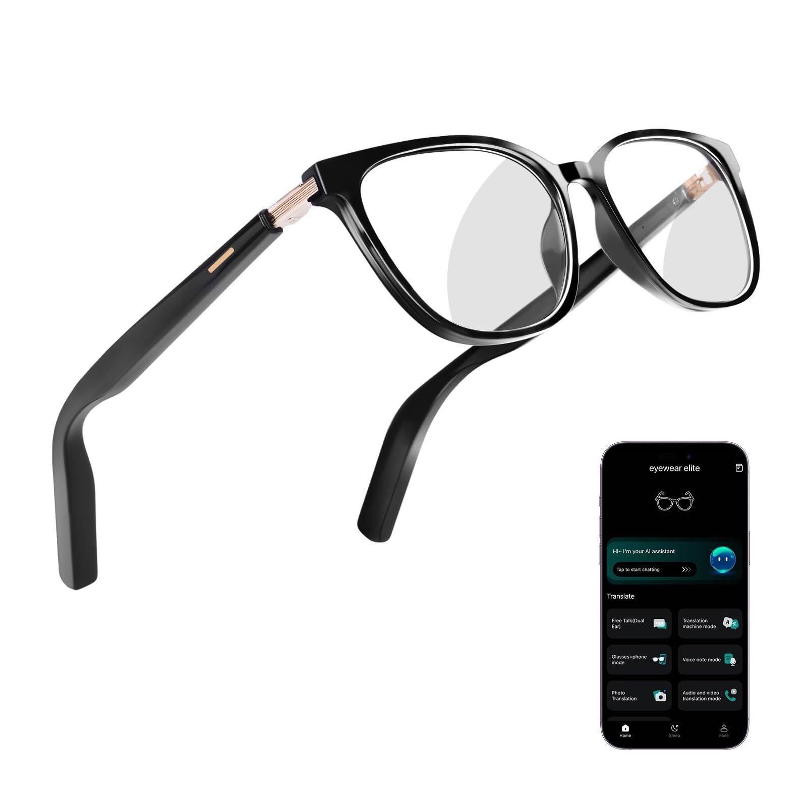 AI Smart Glasses for Men  Women – Powered by ChatGPT, Real-Time Translation, ...