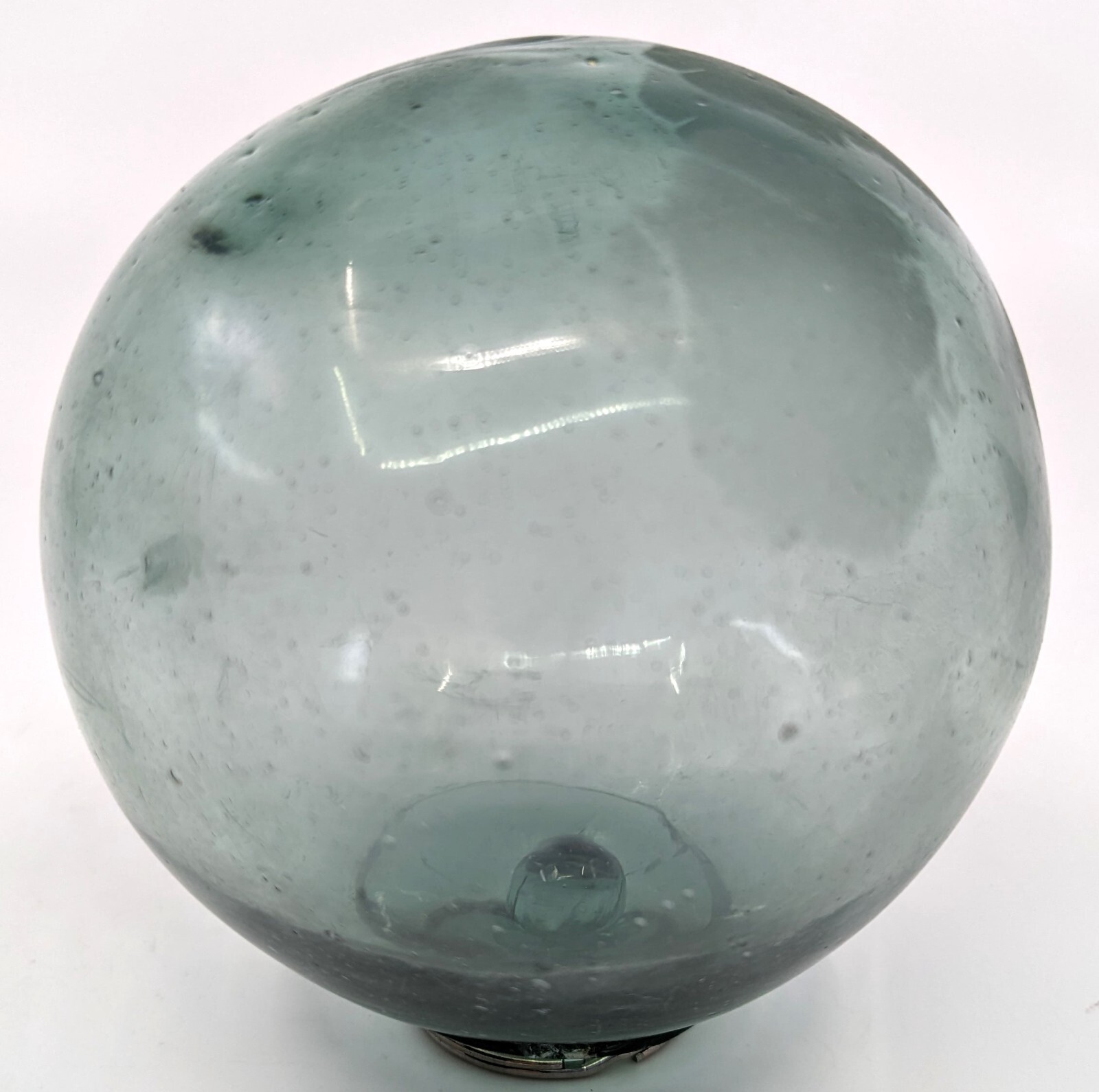 Blown Glass 2.75" Fishing Float Vintage Ball with Makers Mark