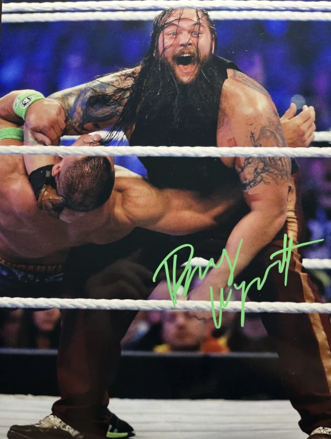 Bray Wyatt VS John Cena WWE In Ring Signed RP 8X10 Photo