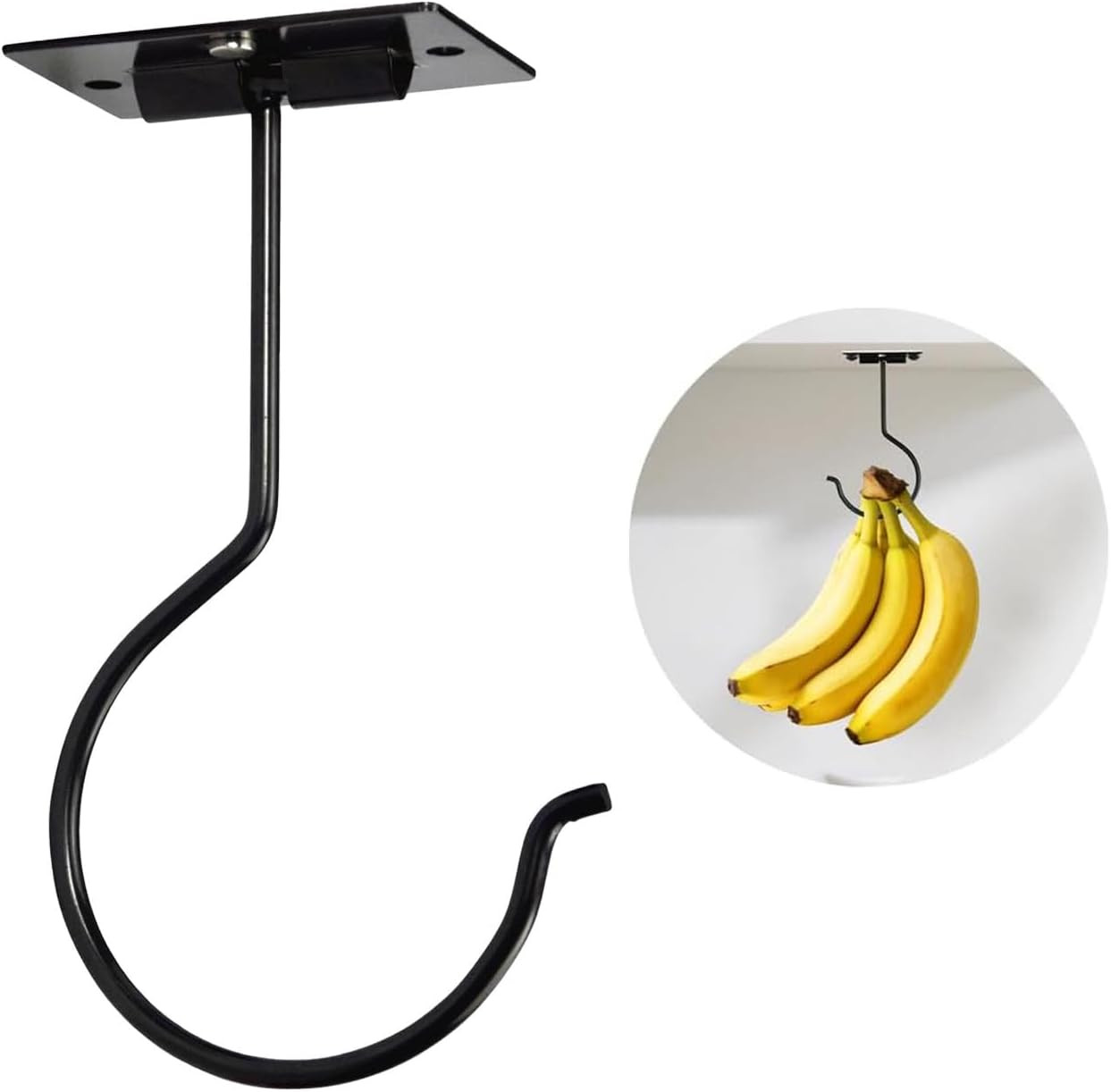 Under Cabinet Banana Hook, Metal Banana Holder Stand for Hanging Bananas or Kitc