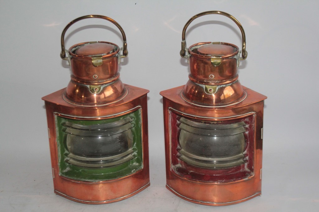 Antique Copper Marine Boat Lanterns (57183)