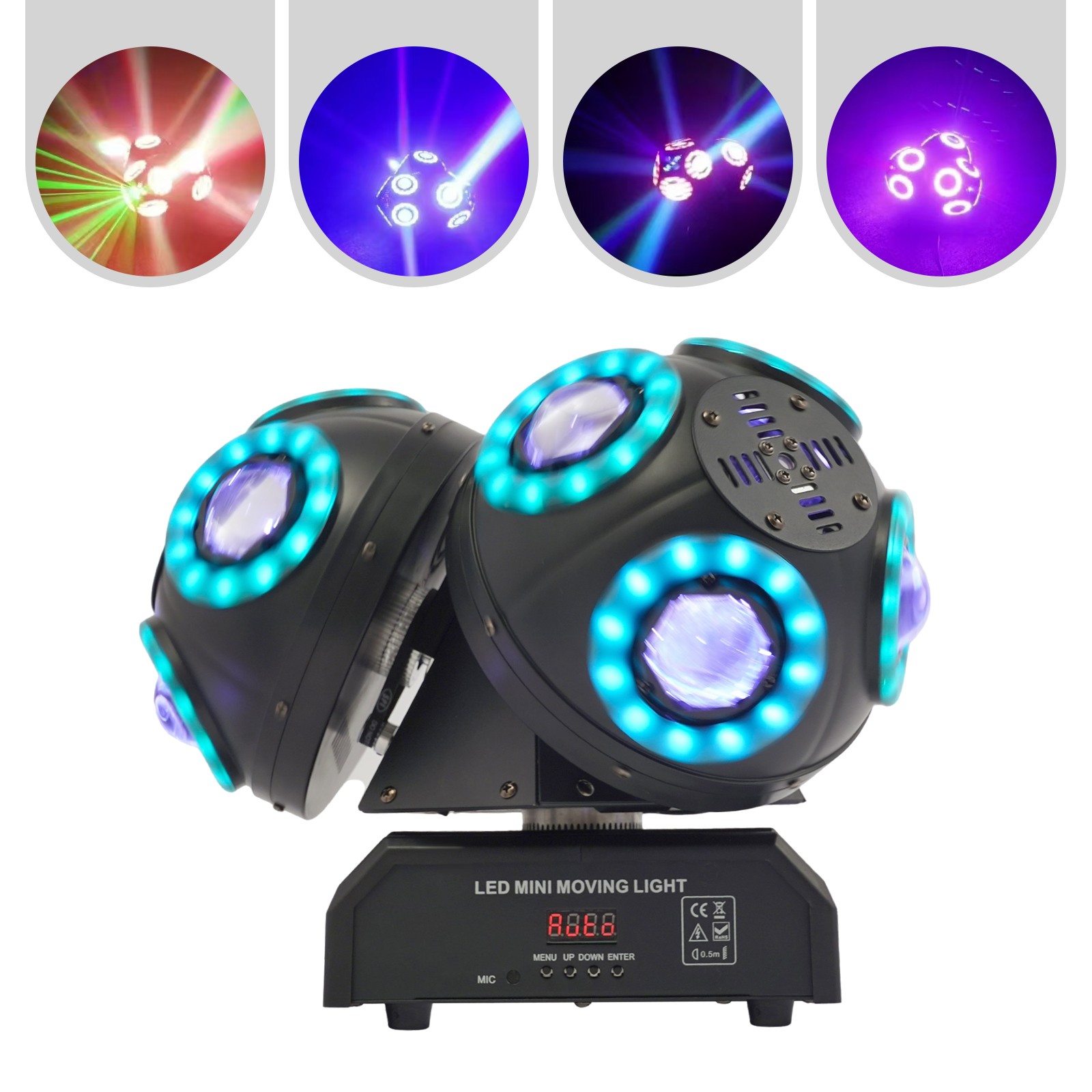 3 Head RGB Laser Moving Head Light LED RGBW Beam Stage Lighting DMX Party KTV