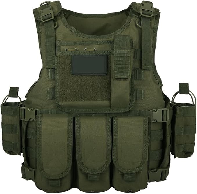 Adjustable Tactical Airsoft Vest for Men Outdoor (Green)