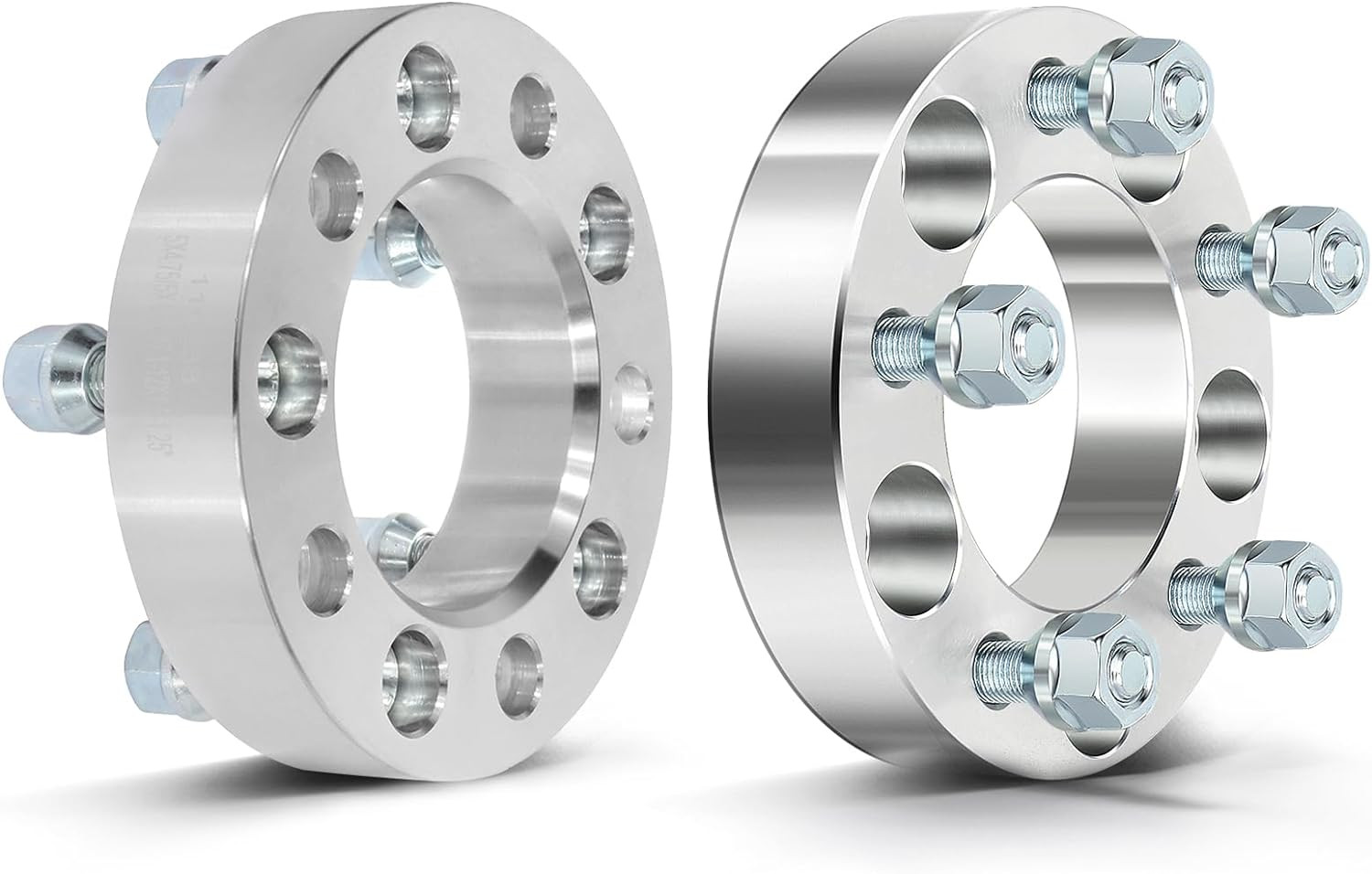 (Pair) 5X4.75 1.25 Inch Wheel Spacers Adapters 5 Lug 5X4.75 to 5X4.75 12X1.5 Stu