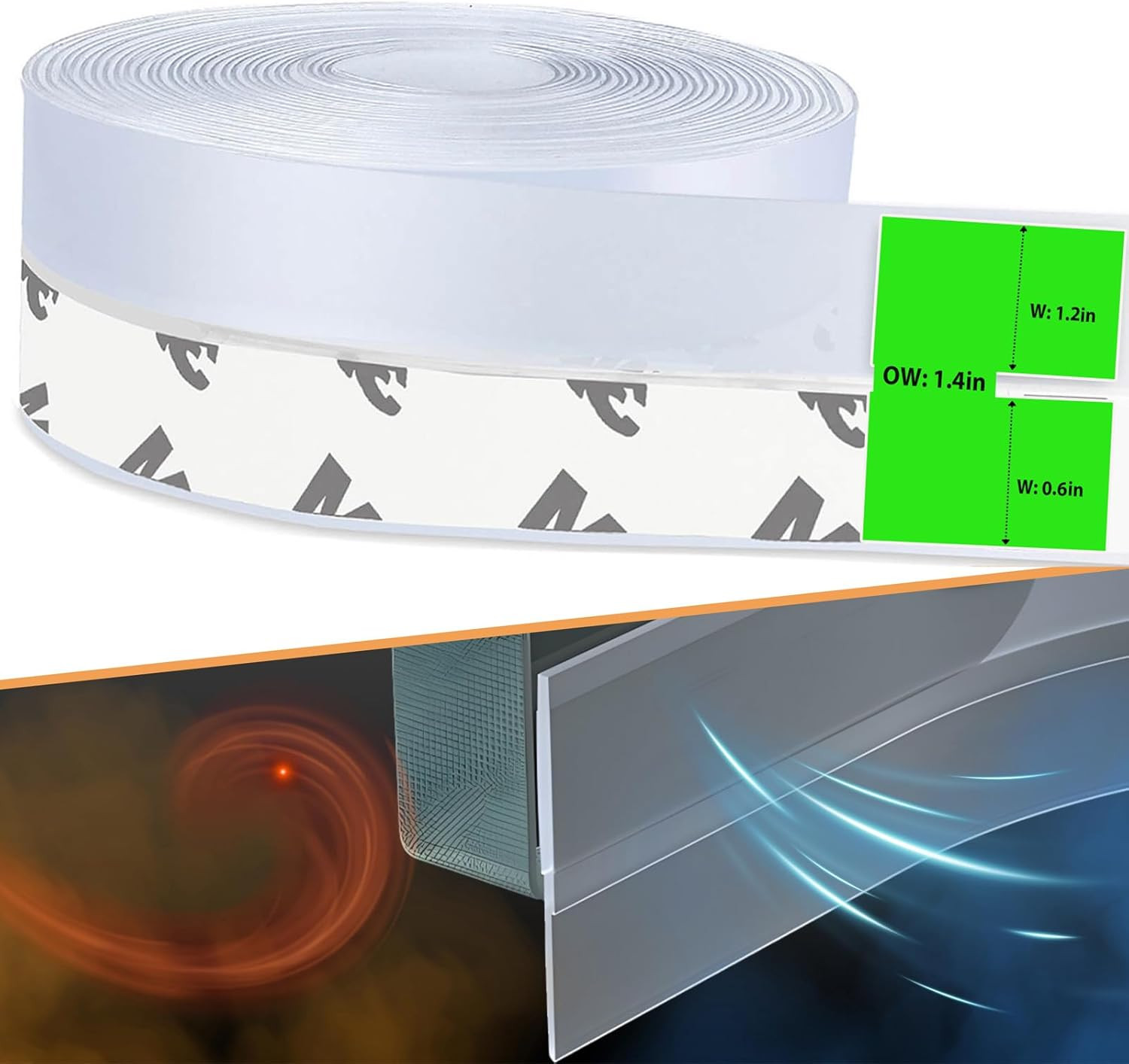 Updated Weather Stripping Door Seal, Door Draft Stopper Silicone Seal Strip for 