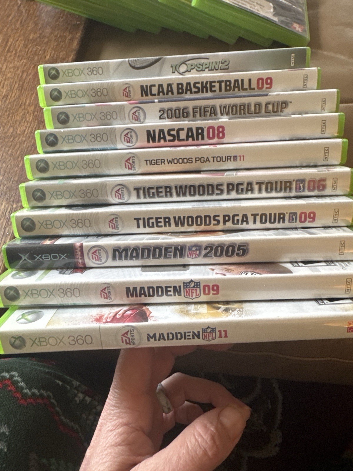 EA Sports Xbox 360 Game Lot: Madden, Tiger Woods, NASCAR, NCAA, FIFA World Cup
