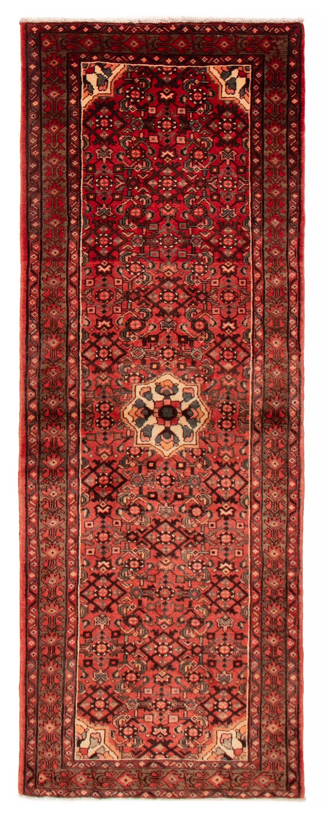 Vintage Hand-knotted Runner Rug 3'6" x 9'9" Traditional Oriental Wool Carpet