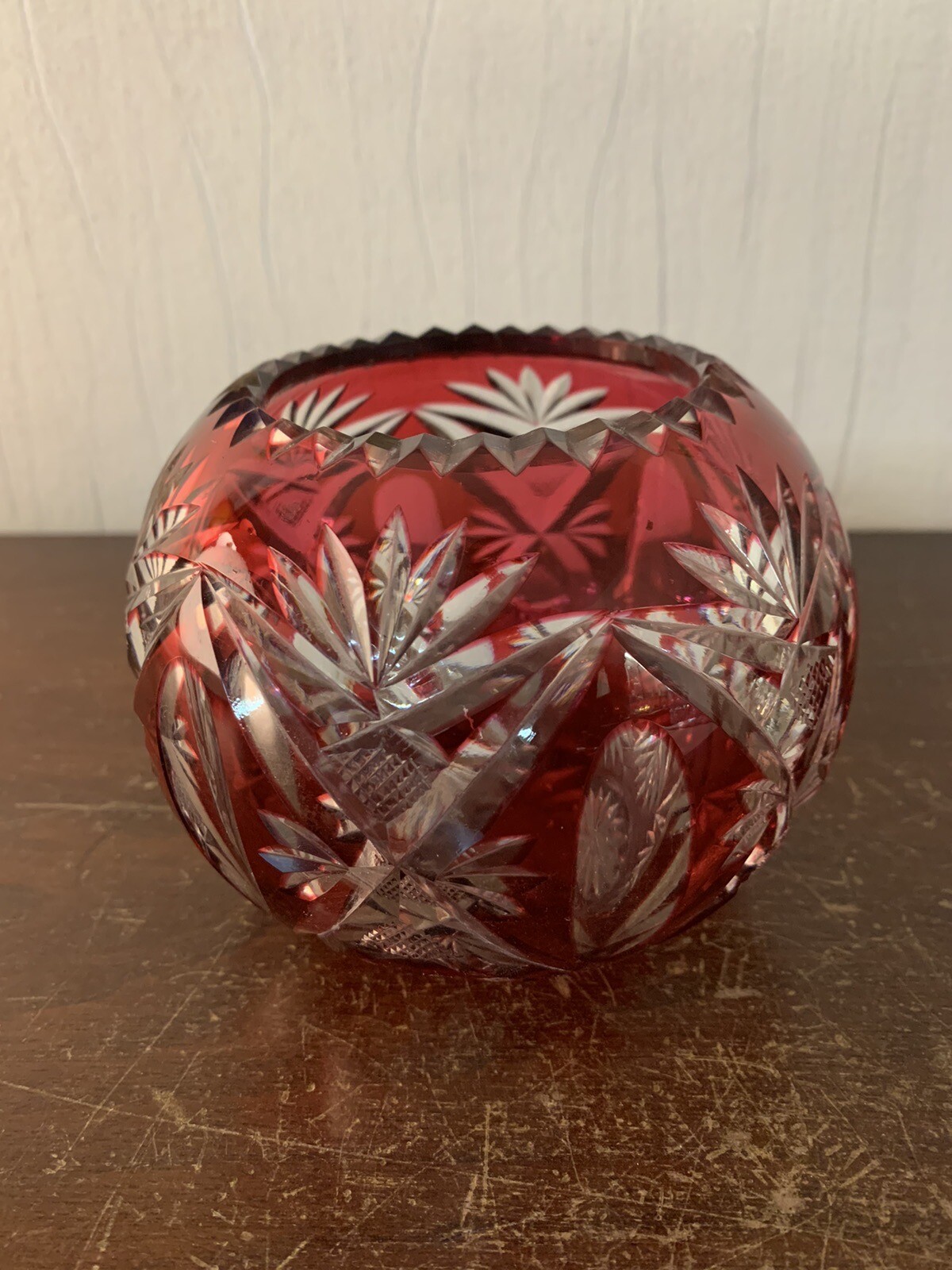 Red Crystal Ball Vase from Saint Louis Model11