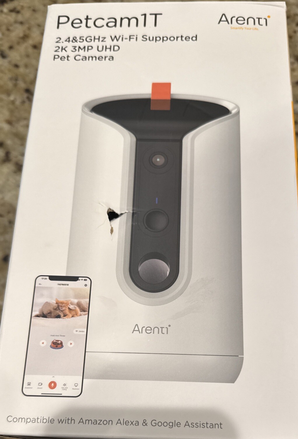 Arenti Dog Security Camera AI Motion Detection Alexa Assistant Petcam 1T(F)