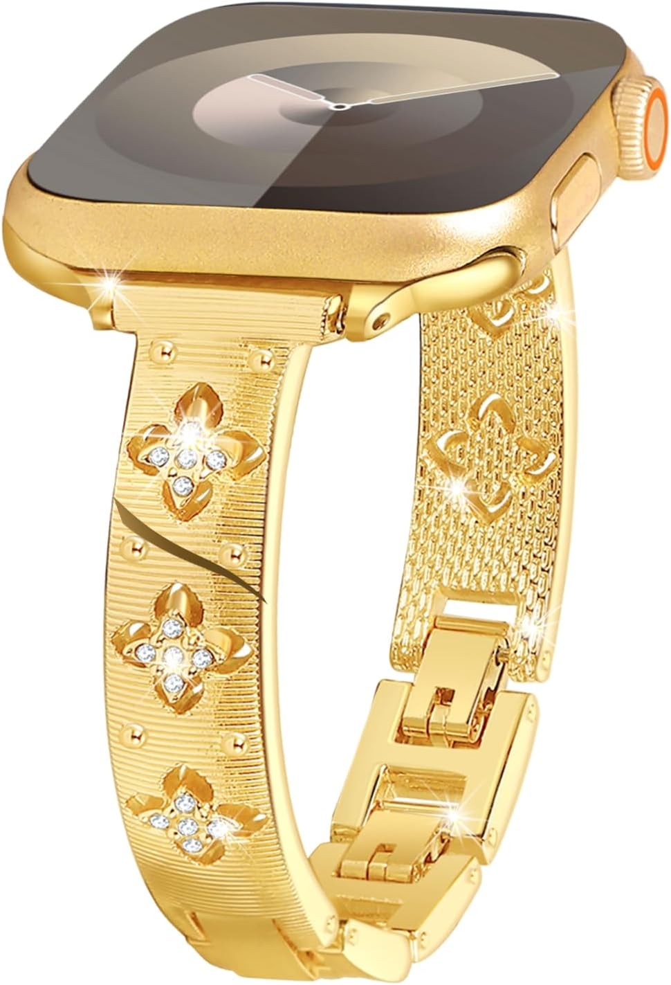 Gold Stainless Steel Strap Compatible with Apple Watch 38mm 40mm 41mm