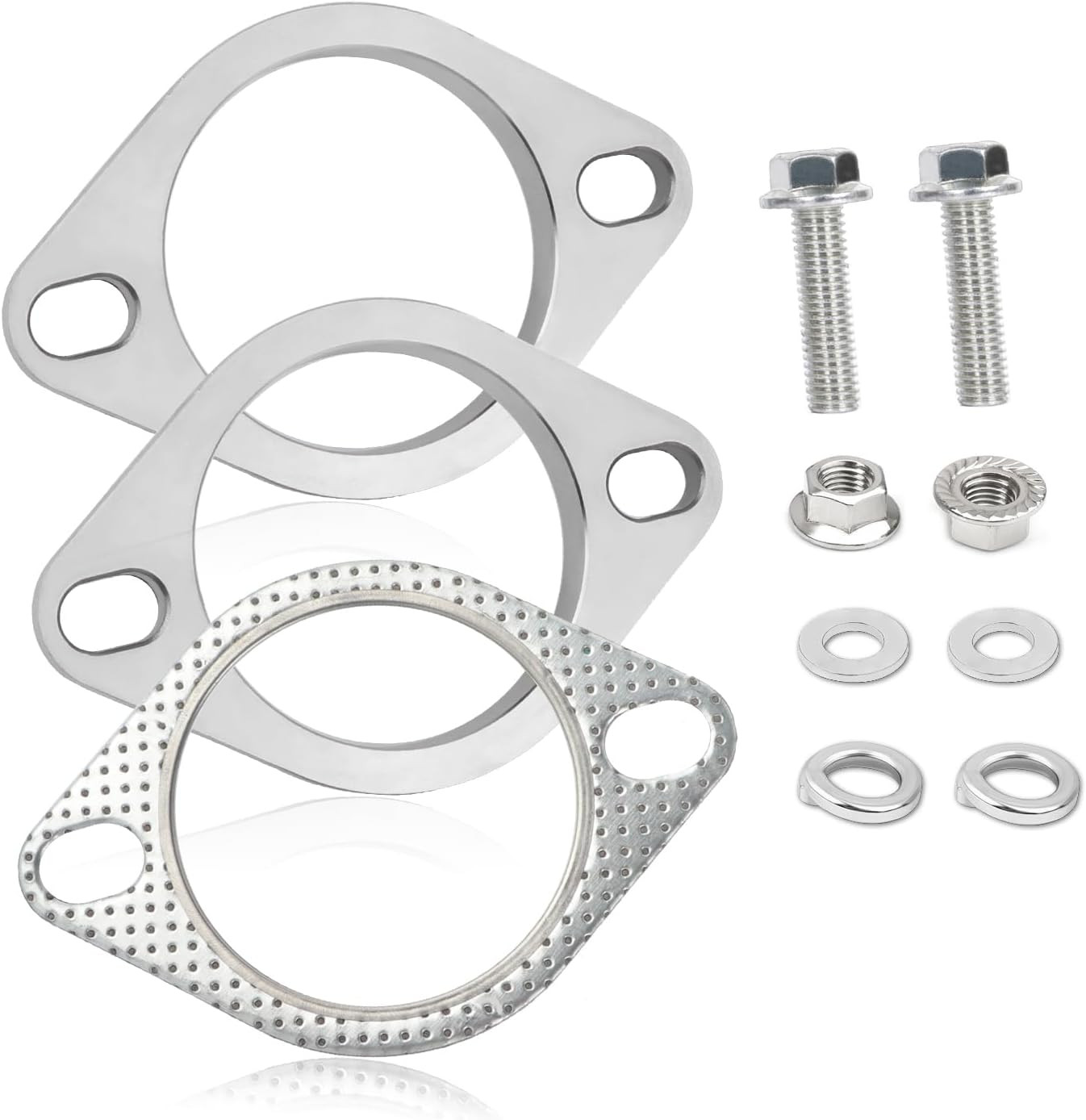2-Bolt 2.25 Inch Exhaust Flange Repair Kit,Stainless Steel Exhaust System Kit W