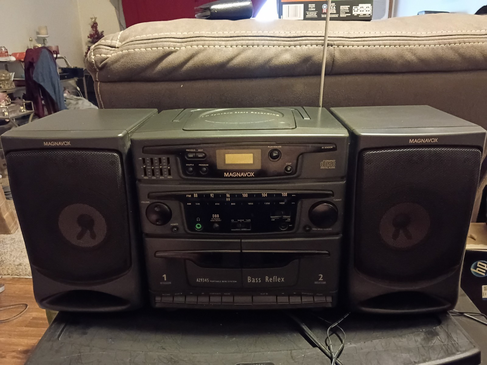 Vintage Retro 90s Era Magnavox AZ9340 Boombox Cassette & Cd Player Tested  