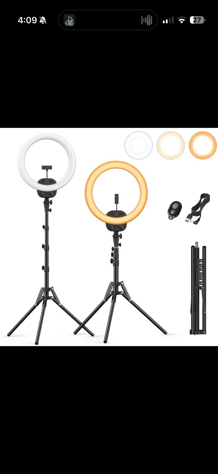 14'' Selfie Ring Light with 63'' Tripod Stand & Phone Holder, Dimmable LED Ph...
