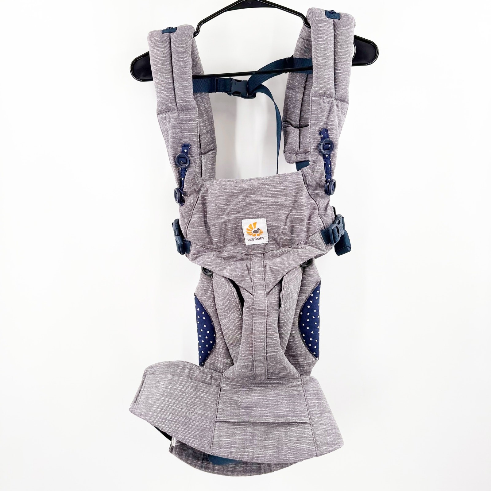 ERGOBABY 360 All-Position Baby Carrier Jacks Blue Gray Stars Multi Use Travel