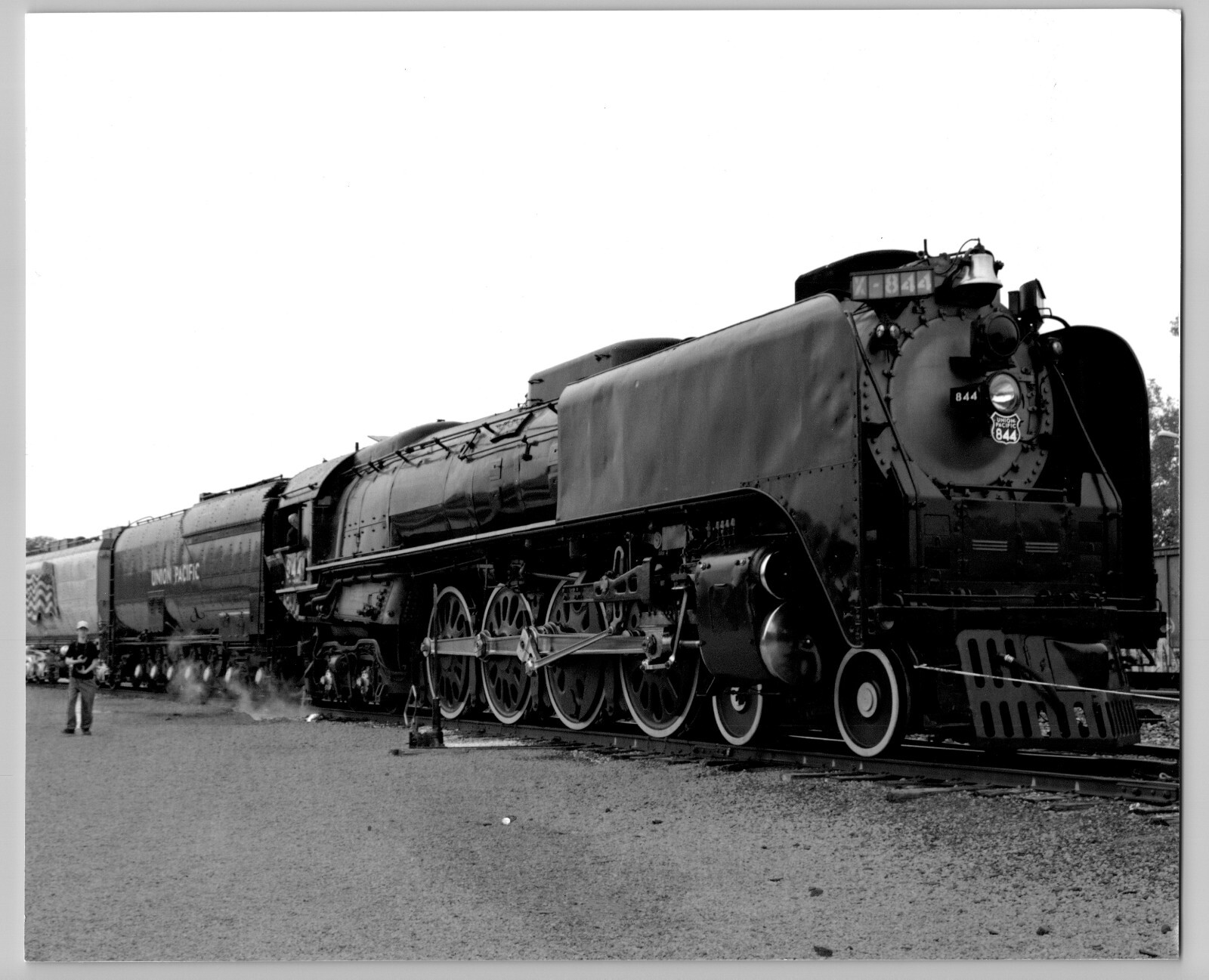 RAILROAD TRAIN 844 UNION PACIFIC AT JEFFERSON CITY MO. 8 X 10 B & W PHOTOGRAPH
