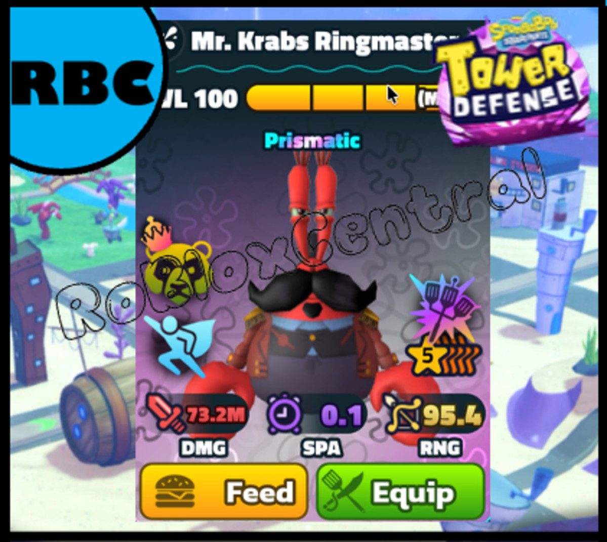 5 STAR 5S MR KRABS - CHEAP SPONGEBOB TOWER DEFENSE - SBTD UNIT
