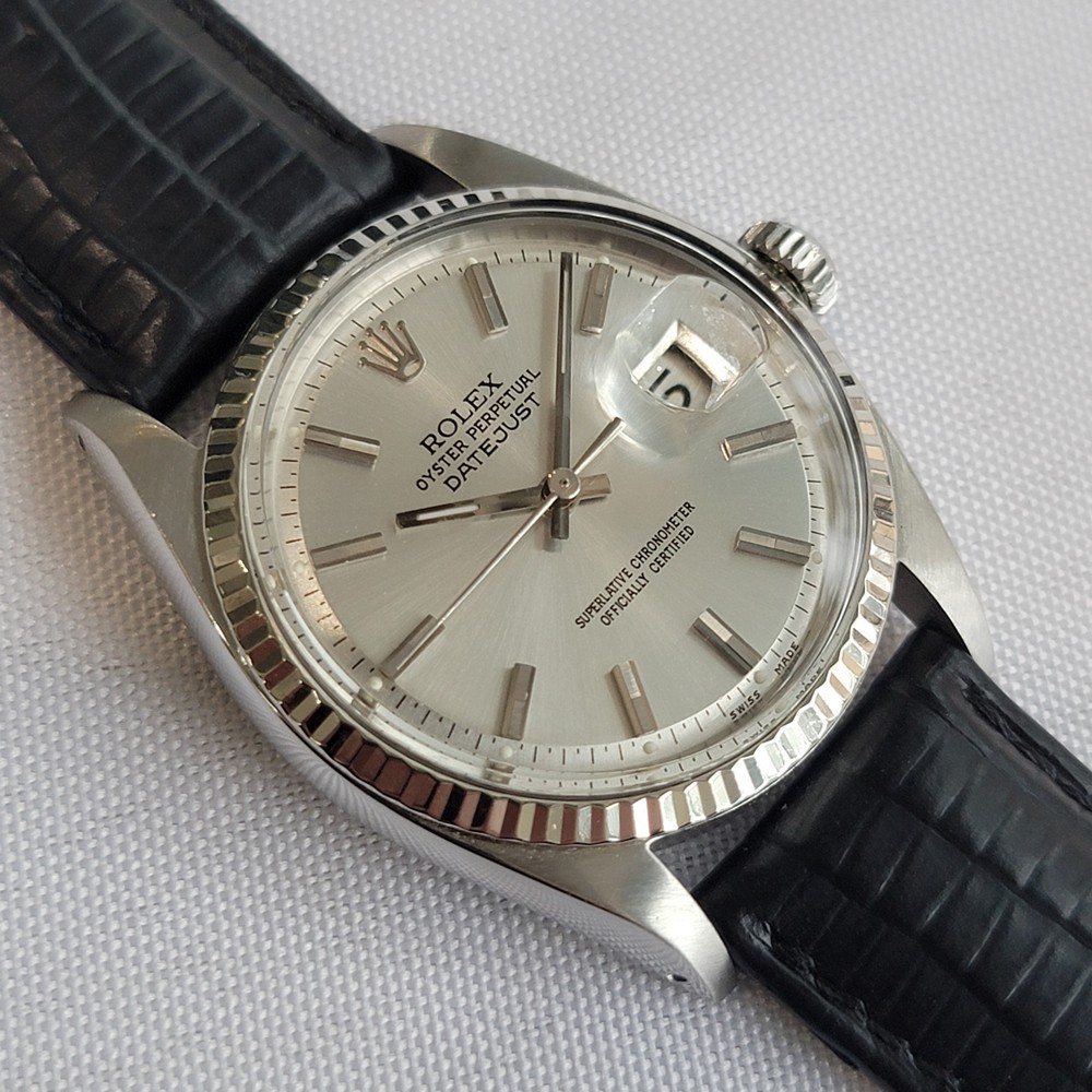 Rolex Oyster Datejust Ref 1601 36mm 18k W Gold SS Mens 1960s Automatic RA621B