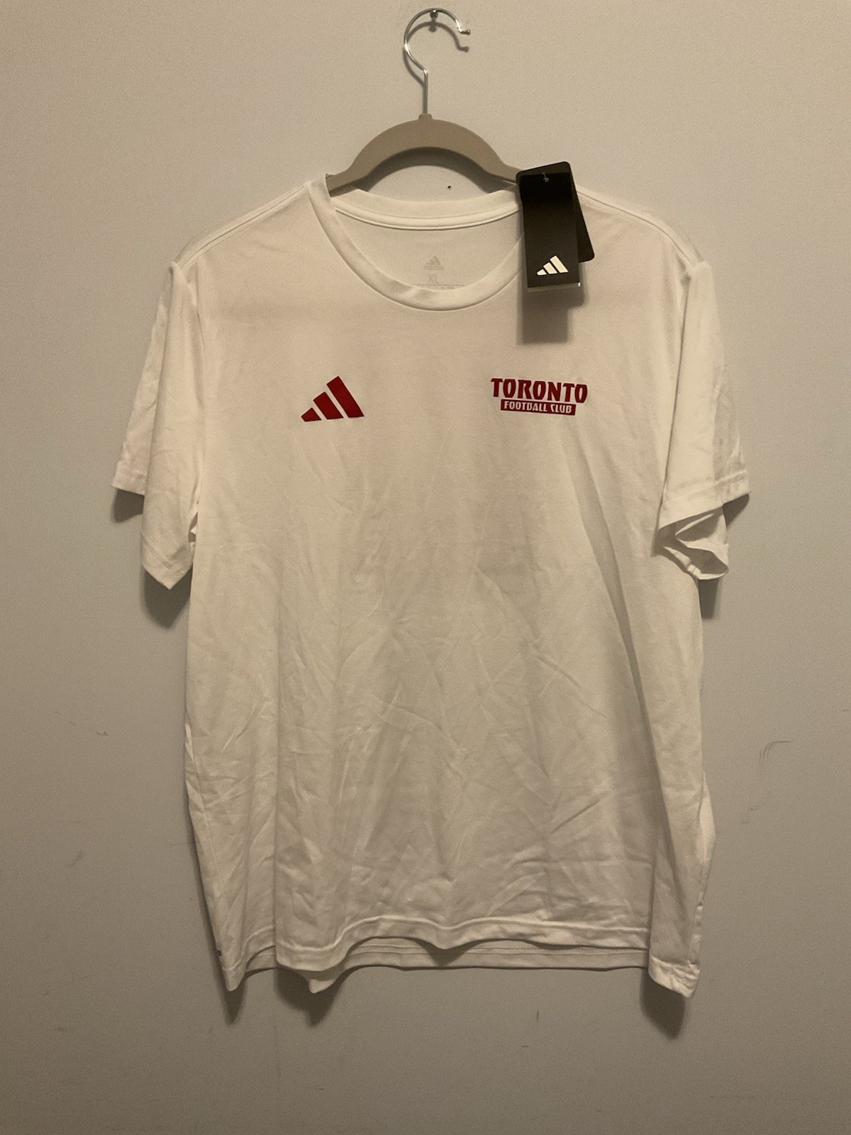Toronto FC Shirt Mens XL White MLS Soccer Adidas Pregame Short Sleeve Training