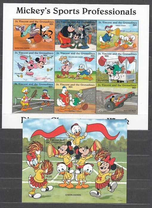 San Vicente - Mail Yvert 2743/51+H.324 ** Mnh Walt Disney