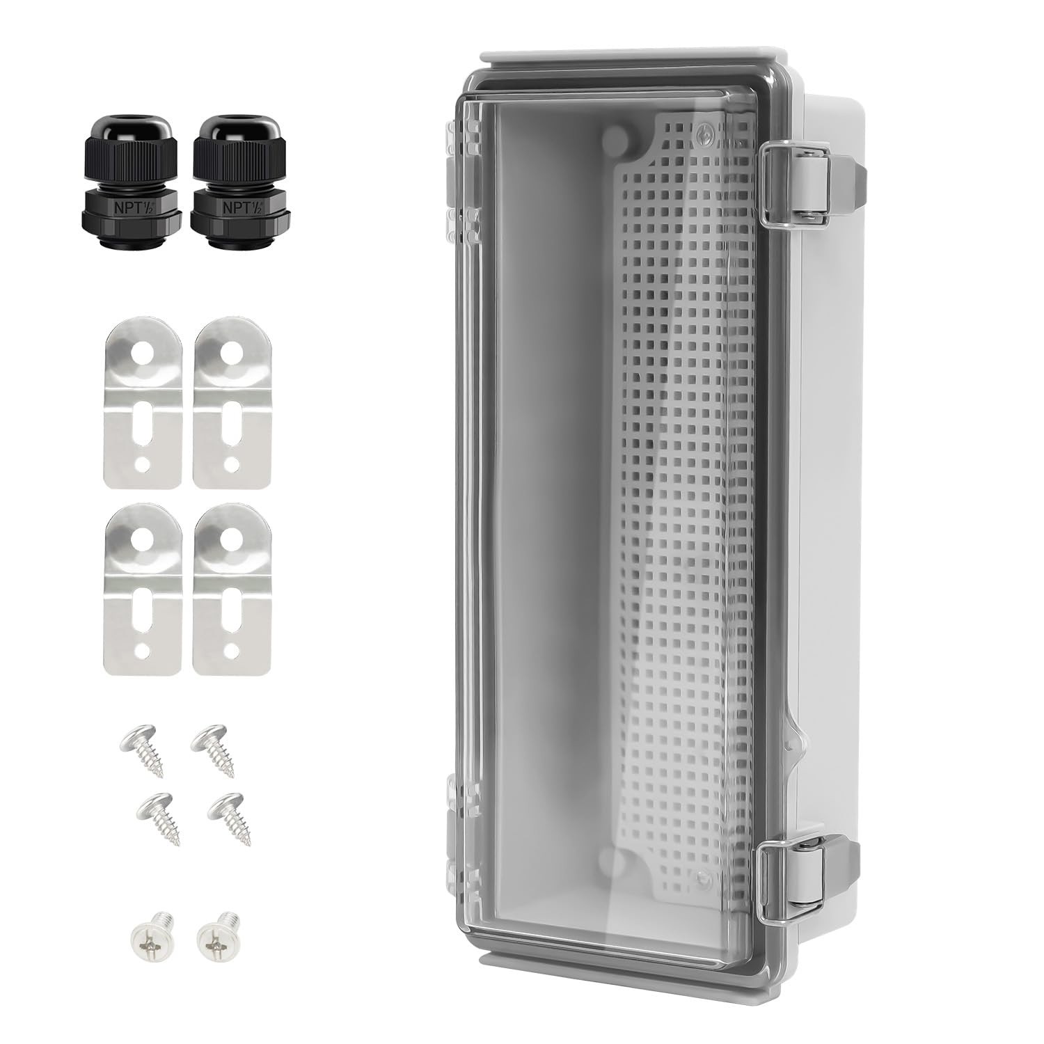 LeMotech Waterproof Electrical Junction Box 10.2x4.3x2.9" Steel Latch ABS Enclos