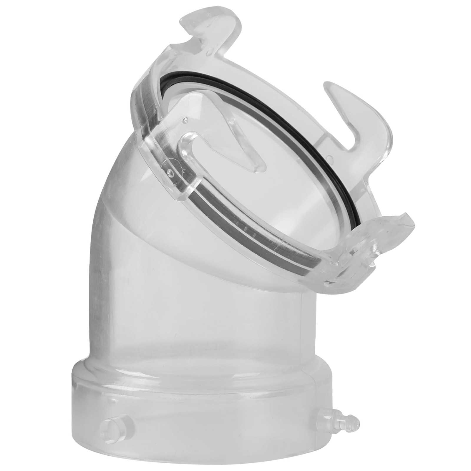 Aussio 45° Clearview RV Sewer Hose Adapter with 3" Bay Lug - 45°, Clear 
