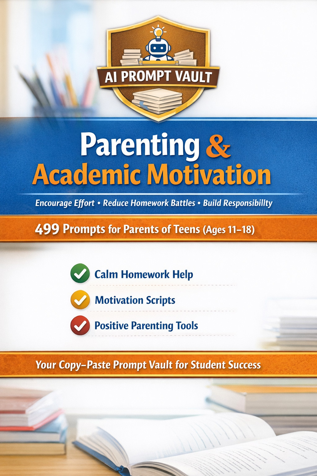 499 ChatGPT AI Prompts for Parenting & Academic Motivation Success