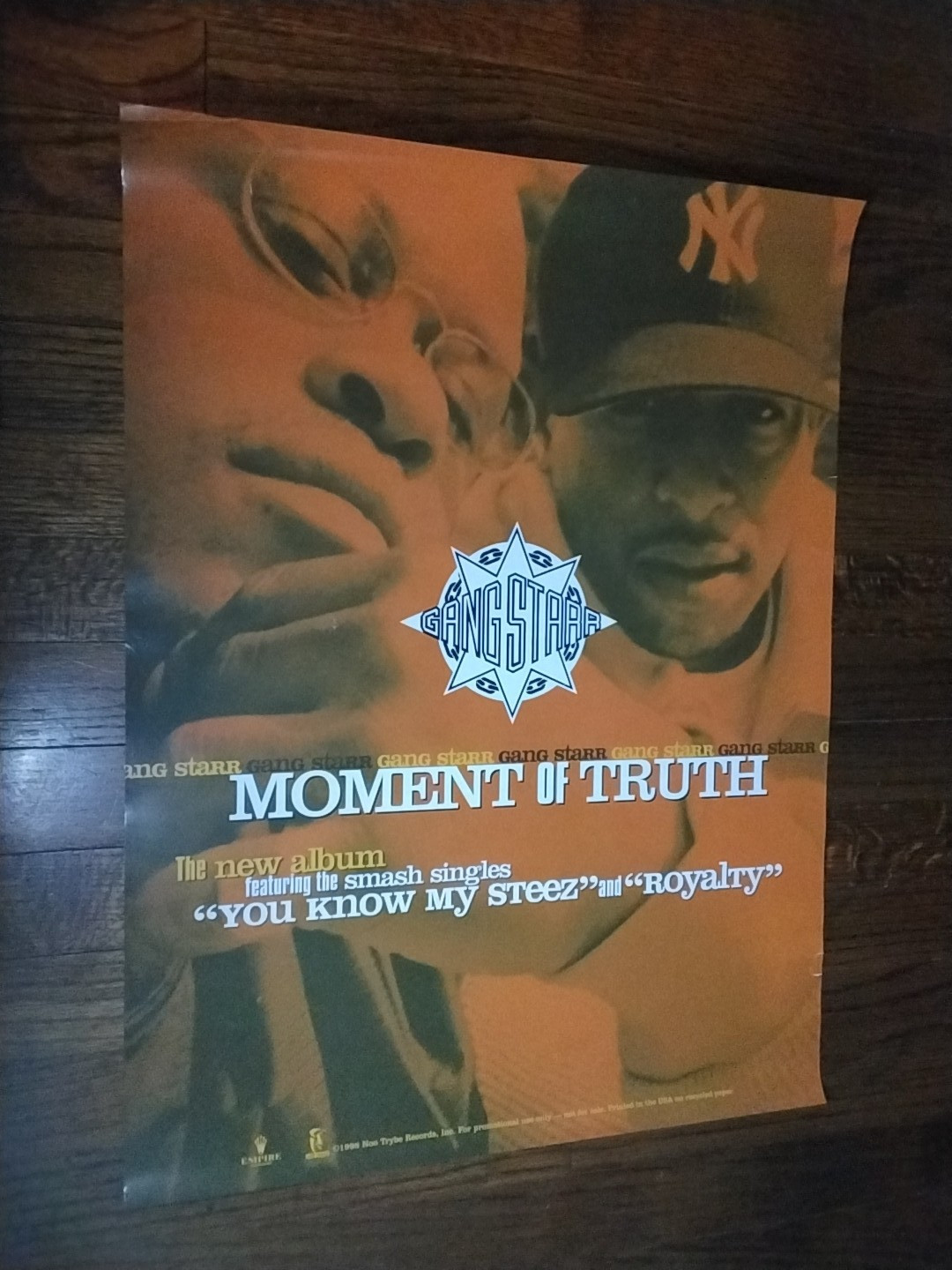 RARE ORIGINAL GANGSTARR Moment of truth 1998 PROMO POSTER 18 x 24 RAP HIP HOP
