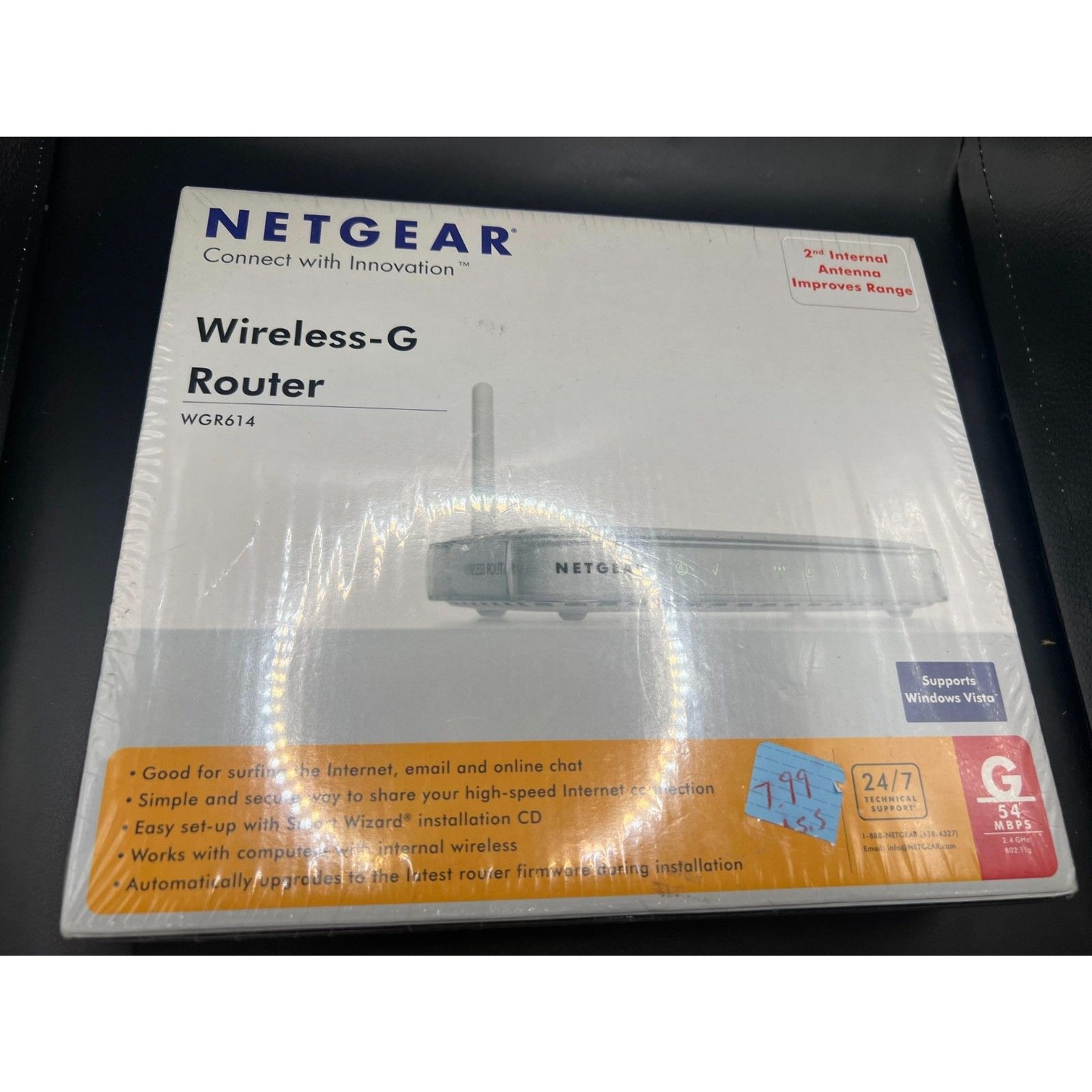 Netgear WGR614 Wireless G Router 2nd Internal Antenna Improves Range 
