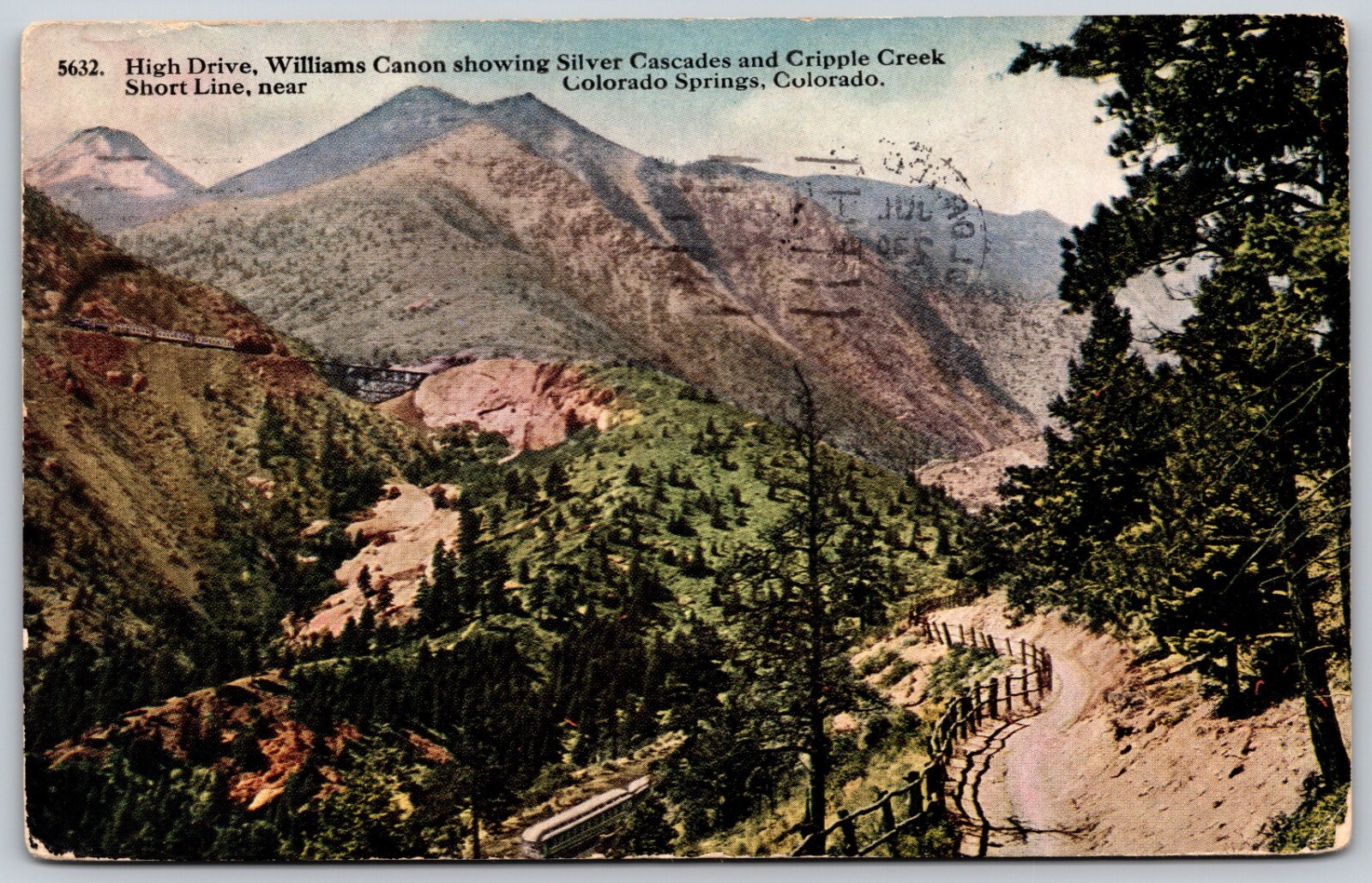 Williams Canon High Drive Colorado Springs Scenic View VINTAGE Postcard